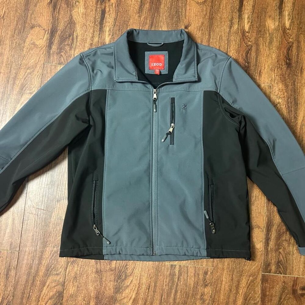 Izod Men's XL Softshell Grey and Black Jacket